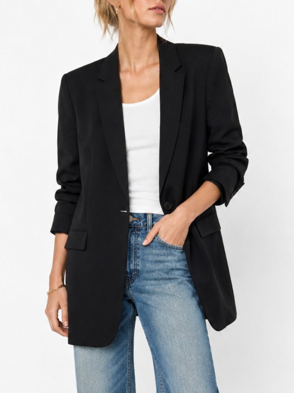 Rag & Bone Black Longline Boyfriend Blazer Made in USA Size 6